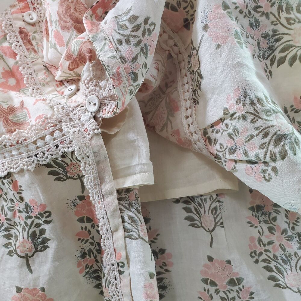 sz L Let Me Be Anthropology Wonton Flower Print Maxi Dress Free People Letmebe - Picture 10 of 14